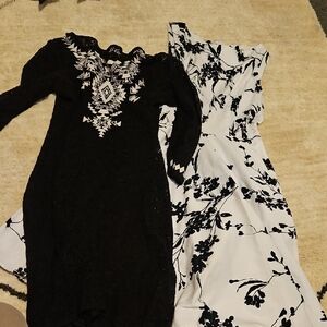 Grace Karin Black and White Sleeveless Dresse And Express Long Sleeve Dress